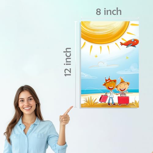Image of SiddArtify Happy Kids Summer Vacation - Playground Art Prints Set - Sticker - 8x12 Inch - Pack of 6 Wall Room Decoration art Poster Prints