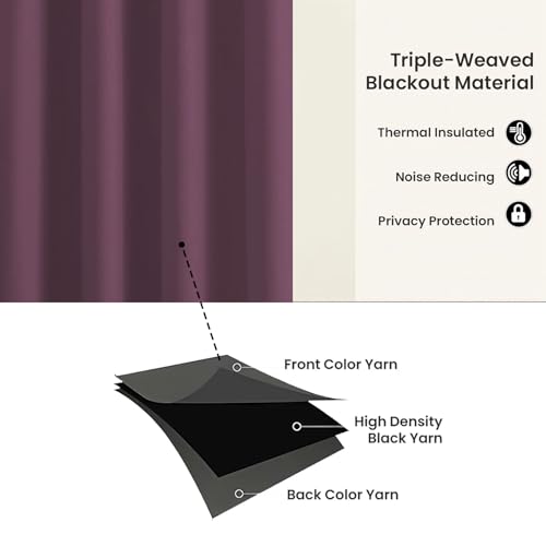 Image of Cloth Fusion 90% Blackout Door Curtains 9 Feet Long Set of 2, Room Darkening Parda with Stainless Steel Grommets for Home Decor (9x4 Feet, Wine)