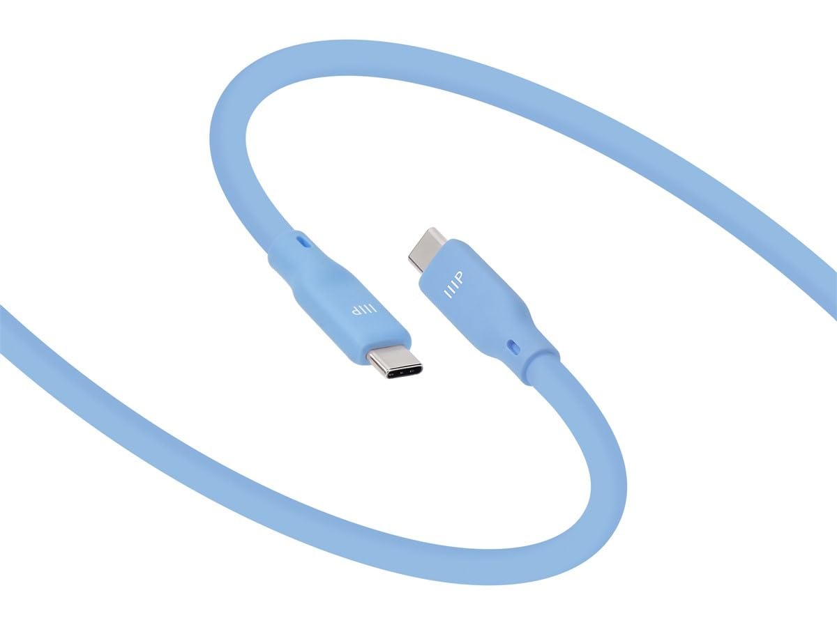 Monoprice Cavo USB 4 Gen 2 in silicone, 1,8 m, blu, confezione da 2
