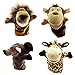 Main marionnettes Ensemble peluche éléphant girafe lion singes doigts doigts doigts poupées jouets pour enfants 4pcs, jeu de rôle marionnettes à la main