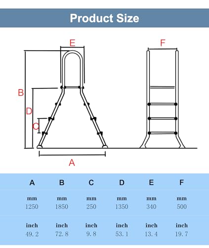 Escalera para piscina elevada 52'' con 4 peldaños miniatura 6