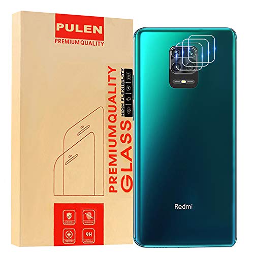 [3-Pack] PULEN for Xiaomi Redmi Note 9/Redmi Note 9 Pro/Redmi Note 9S Camera Lens Protector,HD Clear Bubble Free Anti-Scratch 9H Hardness Tempered Glass Lens Protector