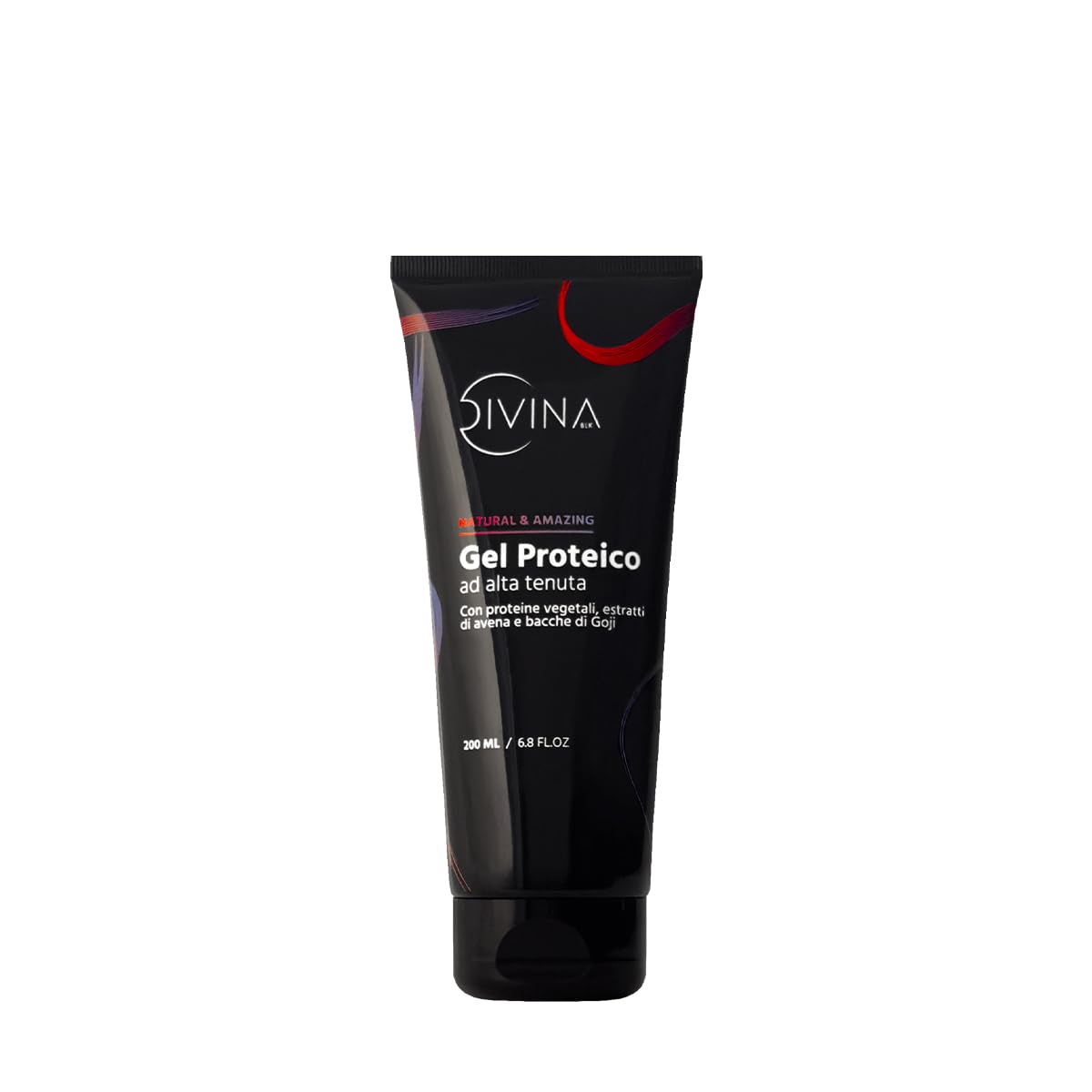 Gel Proteico per capelli mossi, ricci, afro Natural&Amazing di DIVINA BLK con proteine vegetali, estratti naturali di avena BIO e bacche di goji (200ml)