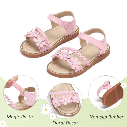 Image of GINFIVE Toddler Girls Sandals Little Girls Kids Summer Shoes Toddler Sandals