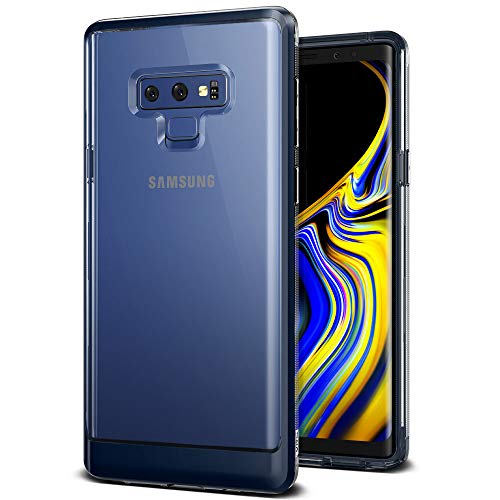 Note 9 Case, VRS Design Transparent Dual Layer Heavy Duty Protection Galaxy Note 9 [Crystal Bumper] (Blue)