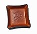 3rd Anniversary Gift Leather Tray. Distressed Leather Valet with Heart.