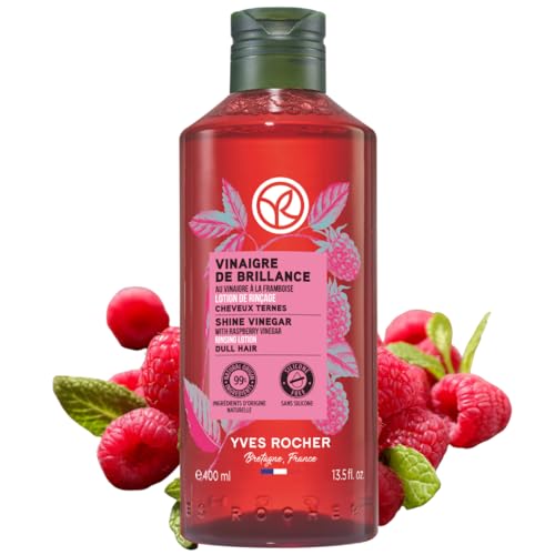 Yves Rocher Raspberry Vinegar Hair Rinse Shine Rinsing Lotion for Color-Treated and Hard Water Hair Detox Silicone-Free Sulfate-Free 99% Natural Origin Vegan Made in France (400 ml/13.6 fl oz)