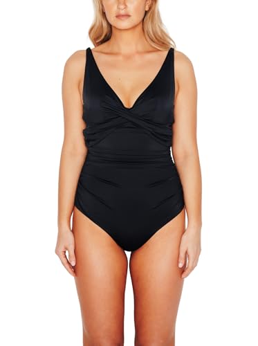 Maillot de bain 1 pièce emboitant IVANA noir pour gommer les complexes
