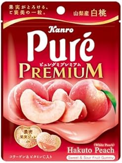 Kanro Pure Gumi Premium White Peaches from Yamanashi 2.9 oz (54 g)