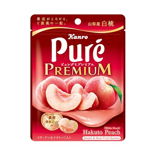 Kanro Pure Gumi Premium White Peaches from Yamanashi 2.9 oz (54 g)