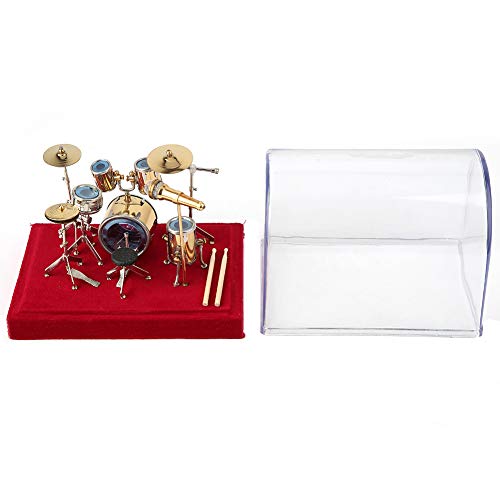Miniature Drum Set, Rolling Stones Copper Drum Set Model with Display Box Base Dolls Action Figures Accessory Decor (18cm) - Thumbnail 6