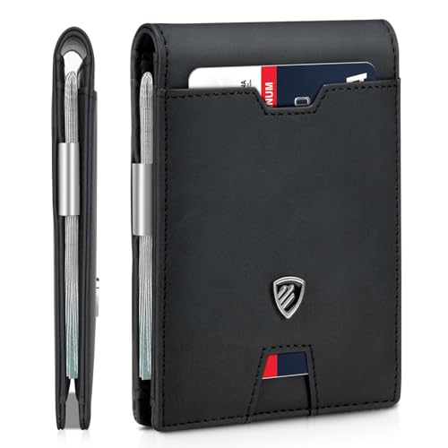 Image of RUNBOX Mens Slim Wallet with Money Clip RFID Blocking Bifold Credit Card Holder for Men with Gift Box