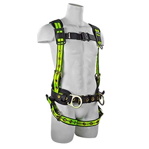 SafeWaze FS-FLEX270-S Iron Worker Positioning Harness, Three D-Rings, Grommet Leg Straps, Small