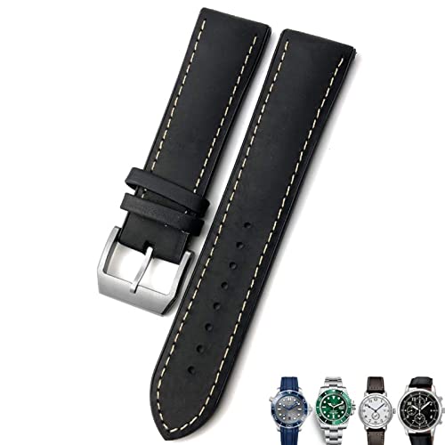 Bracelet de montre en cuir 22mm noir marron interchangeable pour montre homme
