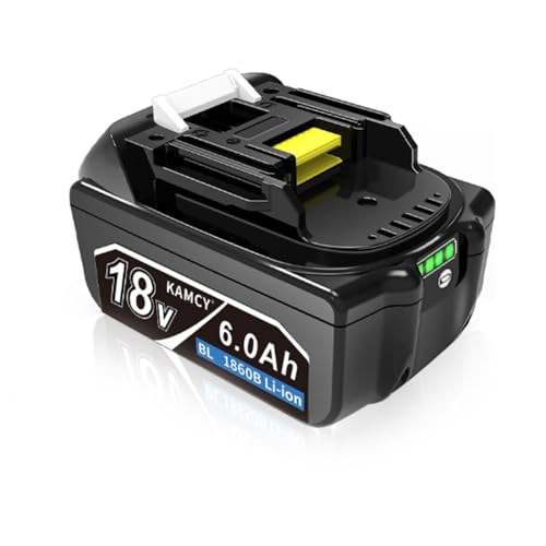KAMCY 18V 6.0Ah Lithium-ion Replacement Batteries Compatible with Makita 18V Battery BL1860B BL1850B BL1840B BL1830B BL1815 (Enterprise)