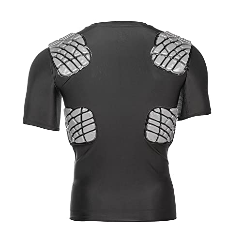 Intergrated Rib and Shoulder Combo Protection Short Sleeve Shirt Padded Football Compression T3
