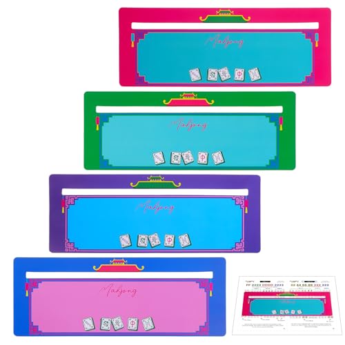 Juego de 4 guías para cartas Mahjong multicolor