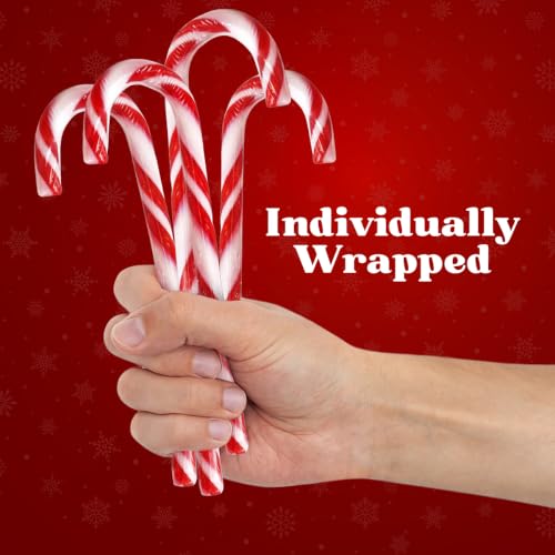 Christmas Candy Canes 50 Count, Peppermint, Individually Wrapped Dye Free | Bulk Christmas Candy Canes, No Red Dye – for Stocking Stuffers, Gift Bags & Hot Cocoa - image 4