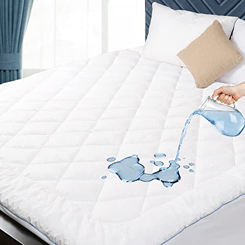 Twin XL Size Mattress Protector for College Dorm Waterproof Quilted Mattress Cover Cotton Mattress Pad Cover Extra Deep Pocket 18-22" Thin Version Hypoallergenic & Soft