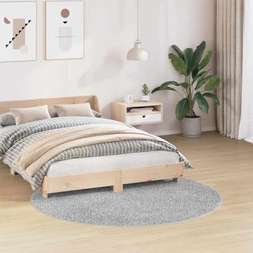 Tapis Shaggy Gris lavable rond 160 cm pour résoudre le problème des sols froids