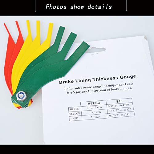Image of Hedume 4 Pack Brake Lining Thickness Gauge, 8-in-1 Car Automotive Brake Pad Measure Ruler Tool Feeler Lining Thickness Gauge