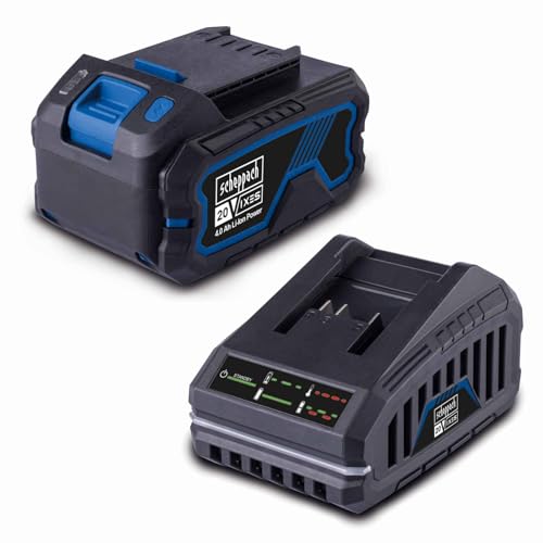 Pacco Batteria 4Ah + Caricabatteria 4,5A - Scheppach - 20V Ixes - Sbsk4.0 - Batteria E Caricabatteria Universale Per Tutta La Gamma Ixes 20V