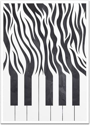 Toile Victor Vasarely piano noir et blanc affiche art mural abstrait maison 40x60cm sans cadre