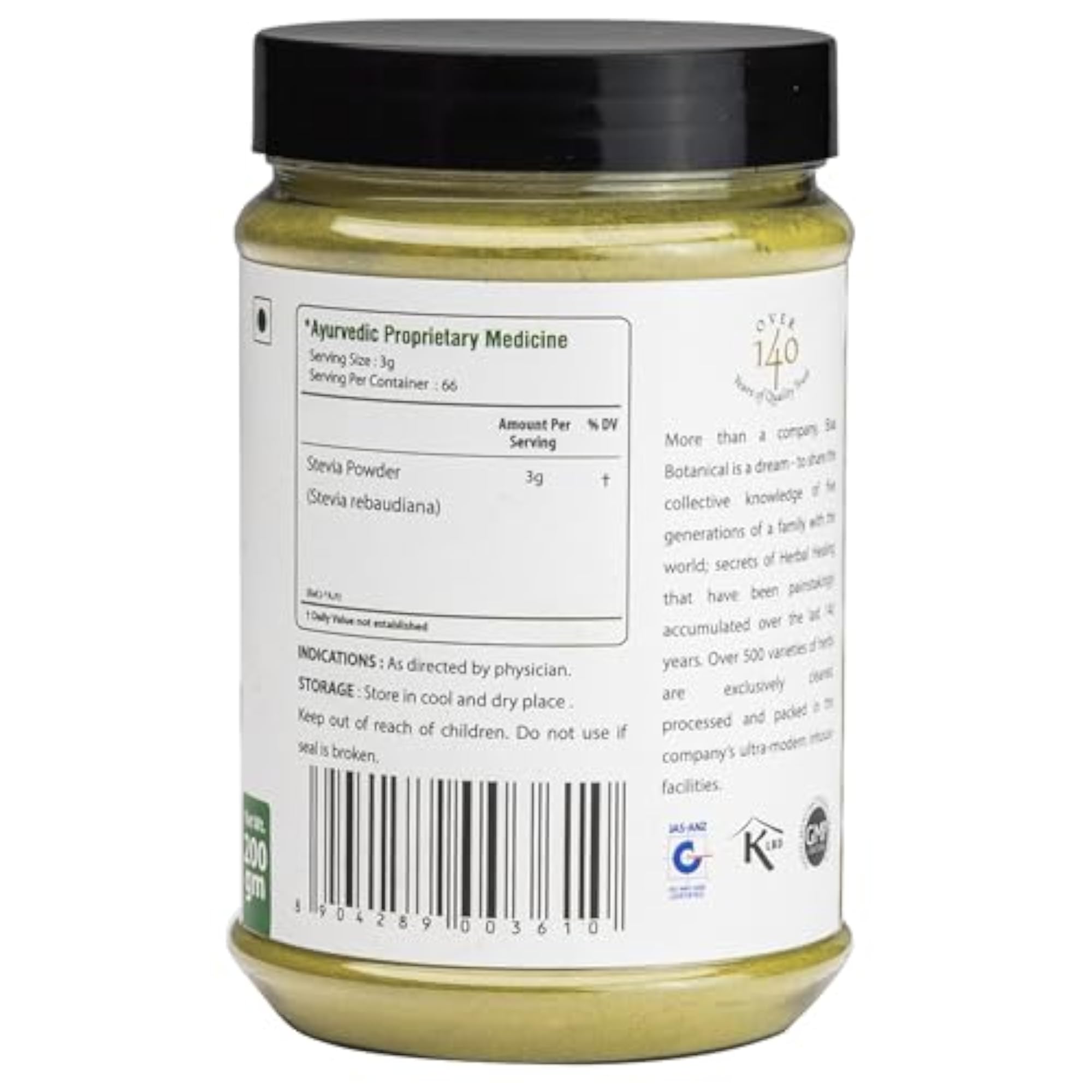 Bixa Botanical Stevia Leaf Powder, Natural Sugar Alternative