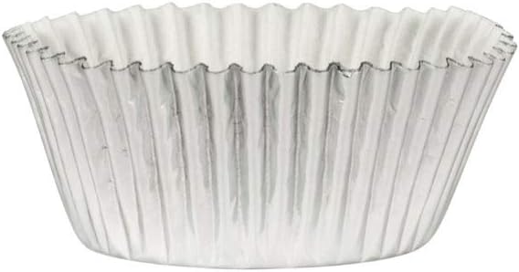 White Pleated Paper/Foil Baking Cups - Large - Grease Resistant Cupcake & Muffin Liners, Case Pack of 384 - For Baking, Parties & Catering