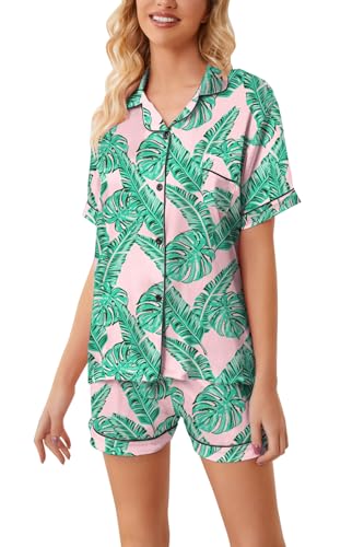 Image of Girls & Womens Satin Pajamas Set, Silk Button-Down Sleepwear 2 Piece Nightwear, 3 Years - Women XXL