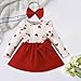 Baby Girl Christmas Dress Holiday Outfits Fashion with Bowknot Lovely Kids Cloth Xmas Costume for New Year Party Dressing up, 6 to 9M