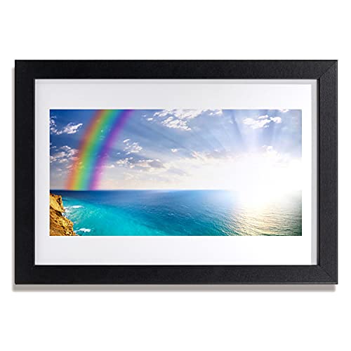 Cadre photo paysage de mer arc-en-ciel Tulup déco murale salon et chambre