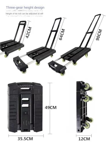 Carretilla plegable de plataforma con 6 ruedas miniatura 2