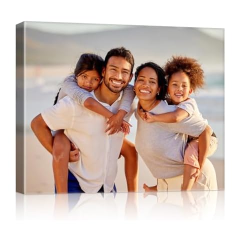 Custom Canvas Prints with Your Photos, Personalized Picture to Canvas Print, Custom Wall Art for Bedroom, Living Room, Wedding Baby Pet Family, Customized Gift for Men/Women,20x20in Cover