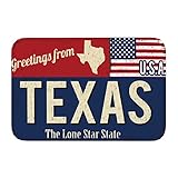  Paillasson, Texas USA État Drapeau Carte Rouge Bleu Tapis Entree Durable,Anti-Saleté Tapis 40X60cm pour Intérieur Déco Terrasse