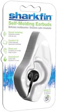 Vdera SF-E-11-IC Sharkfin White Self-Molding Earbuds, (Pack of 6)
