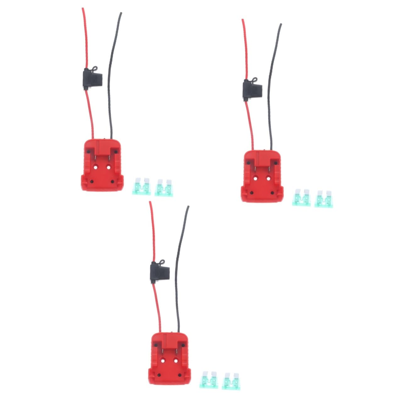 DOITOOL Adaptador De Corriente para Coche De 3 Piezas Conector De Batería De Plástico De 18 V Fácil De Instalar.