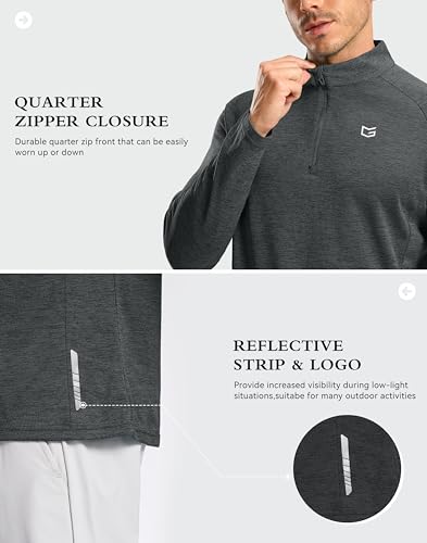 Image of G Gradual Men's Quarter Zip Pullover Running Athletic Shirts Long Sleeve