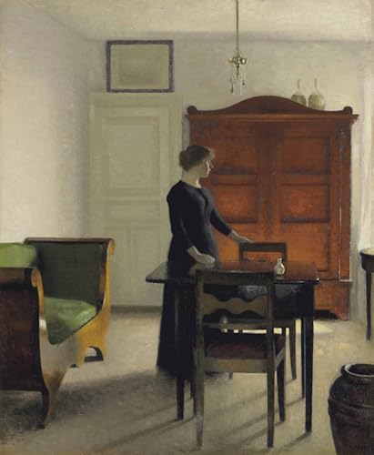 Graffiti impression toile Vilhelm Hammershoi affiche mur art poster decoration de bureau