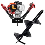 XtremepowerUS 2 Stroke Engine Gas Post Hole Digger Fence Post Plant Auger 55CC Powerhead Motor EPA Digger + 12
