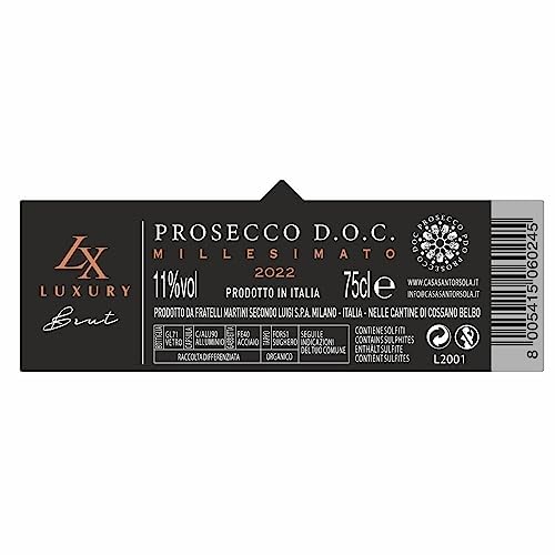 Sant’Orsola Prosecco D.O.C. Brut LX Schaumwein Italien Wein 6 Flaschen (6 x 0.75 l)