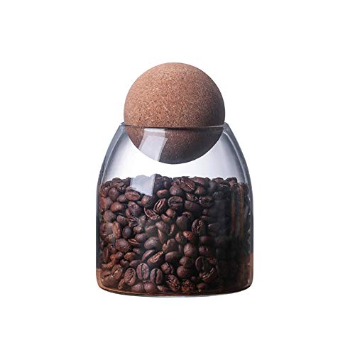 Onepine 500ml Bocal en Verre avec Bouchon en liège, Pots à épices Bocaux de Rangement en Verre pour Conserver Les épices, Le thé, Le Sucre, Le café, Les Noix Cover