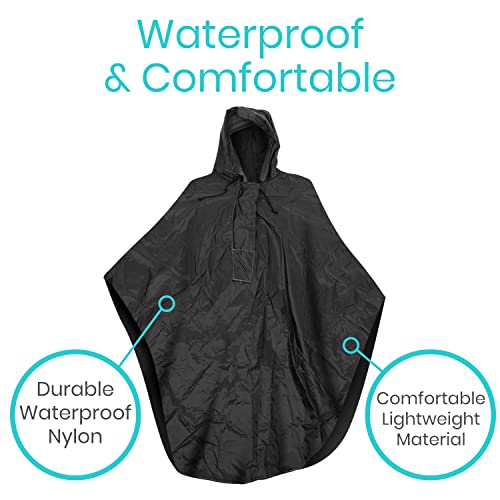 Vive Wheelchair Poncho - Lightweight, Breathable And Waterproof Raincoat - Reusable And Packable Cape With Hood- Men, Women #TOP2