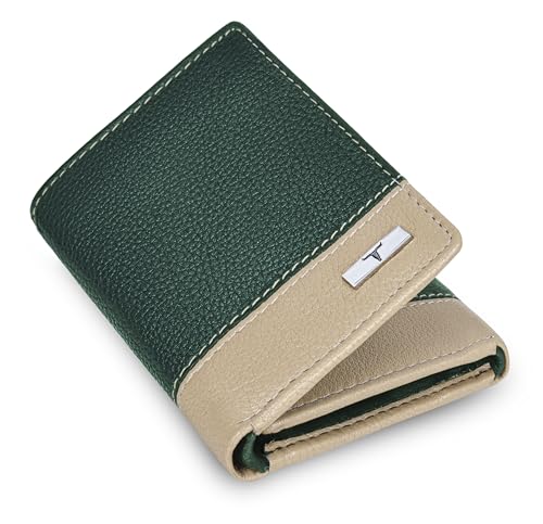 Image of URBAN FOREST Travis Green /Sand Leather Wallet for Men