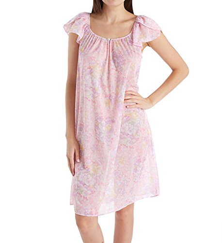 Miss Elaine Tricot Flutter Sleeve Short Gown (201308) L/Multi Pansies