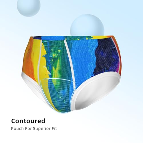 Rainbow Colored 100% Cotton Boys Briefs Soft Teen Underwear3