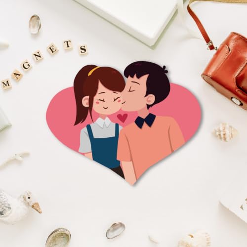 Image of Bhai Please Love Couple Theme Wooden Fridge Magnet - Couple Gift