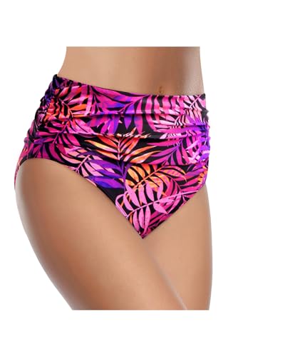 Image of Tempt Me Women's High Waisted Bikini Bottom Tummy Control Ruched Bathing Suit Swim Bottom