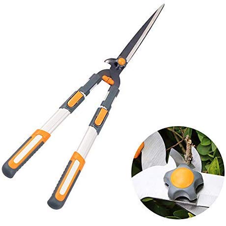 RENXR Telescopic Bypass Cutting Tool Extendable Hedge Shears With Ergonomic Handle Less Effort Super Sharp Easy Cut Best for Hedge Plants