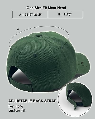 Utmost Structured Baseball Cap With Adjustable Closure - Performance Hat For Outdoor Activities And Custom Embroidery (1Pc Hunter Green) #TOP1